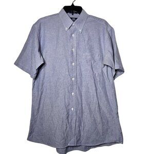 Stafford Mens Wrinkle Free Oxford Short Sleeve Button Shirt Size 16.5 Travel